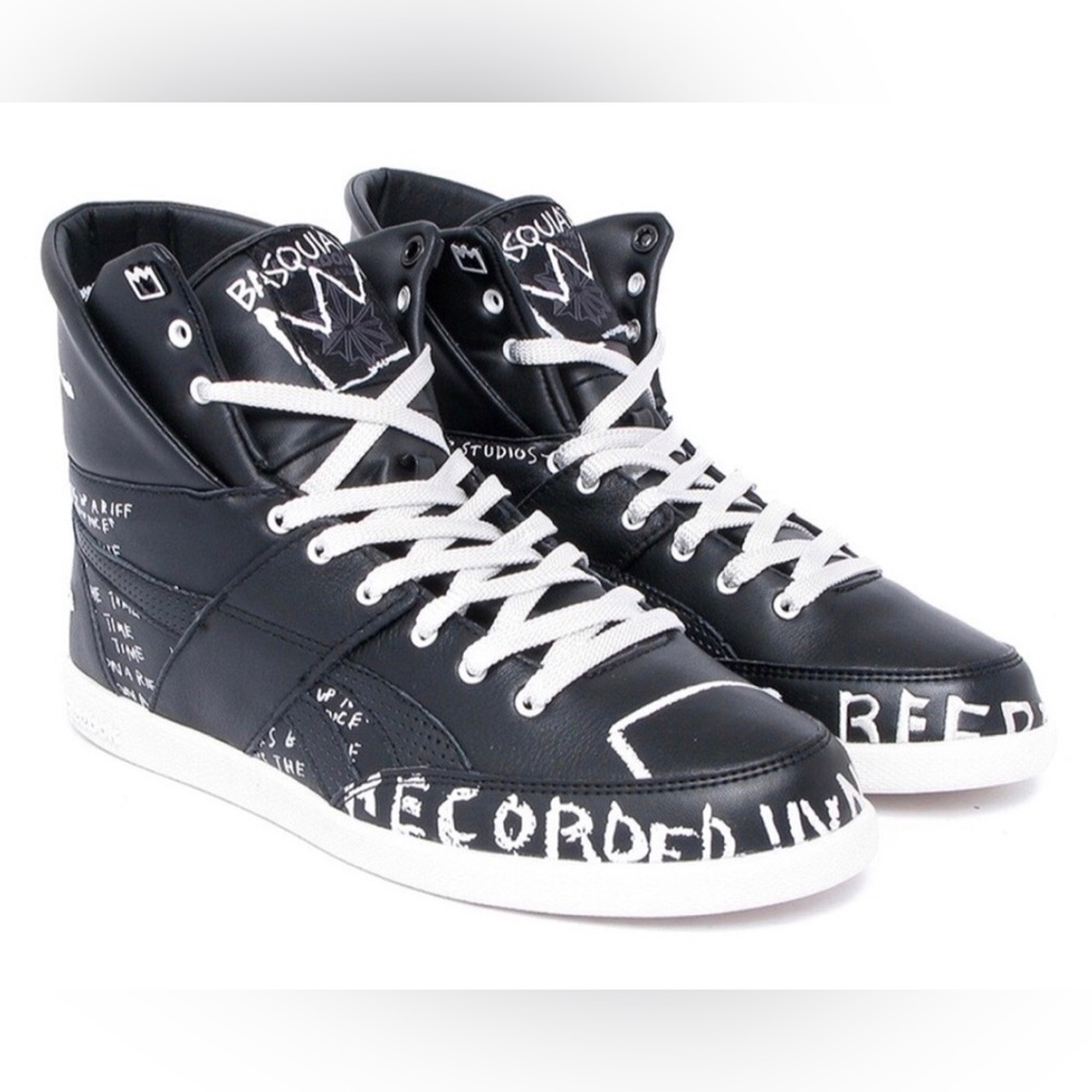 Black and White High-Top Sneakers